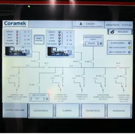 IHM de système contrôle maître de synchronisation